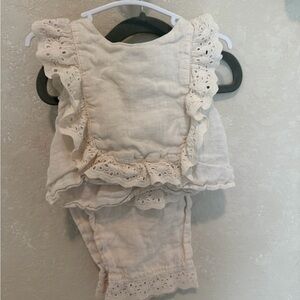 Zara Lace-Trim linen set